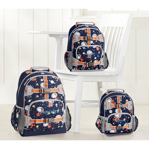 Pottery Barn Mackenzie Peanuts® Snoopy® Space Glow-in-the-Dark Backpack Large - Picture 3 of 16